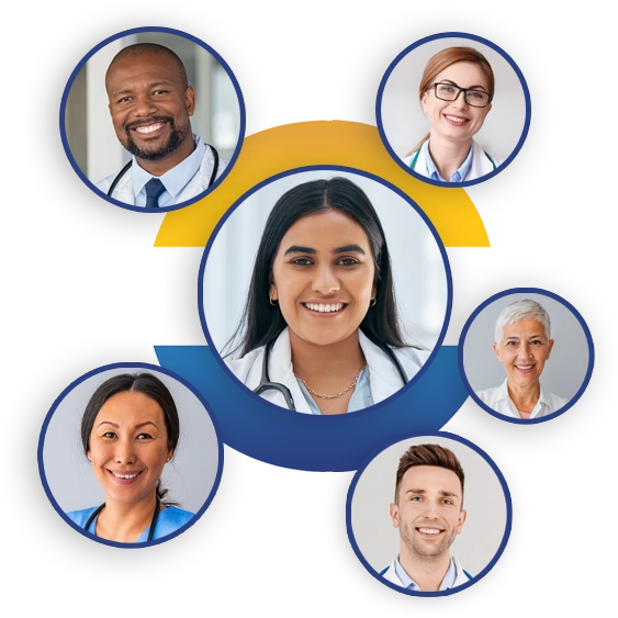 collage of healthcare professionals